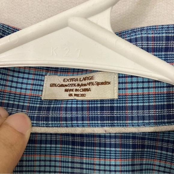 Peter Millar Blue Plaid Crown Comfort Long Sleeve Button Down XL - Picture 3 of 8